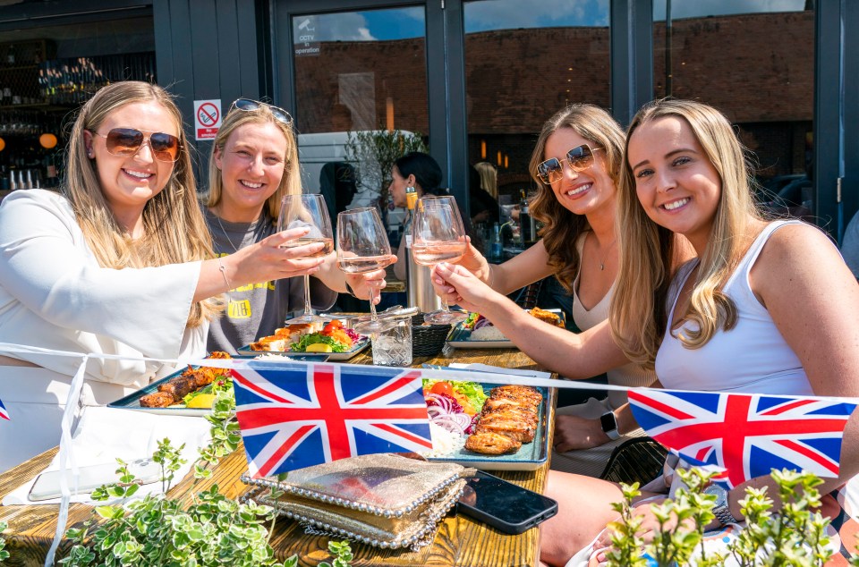 Pals Ellie Brown, Meghan Allen, Michelle Dawson and Jodie Williams out in Epping, Essex