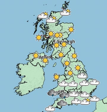 The Met are considering issuing a weather warning amid fears of thunderstorms