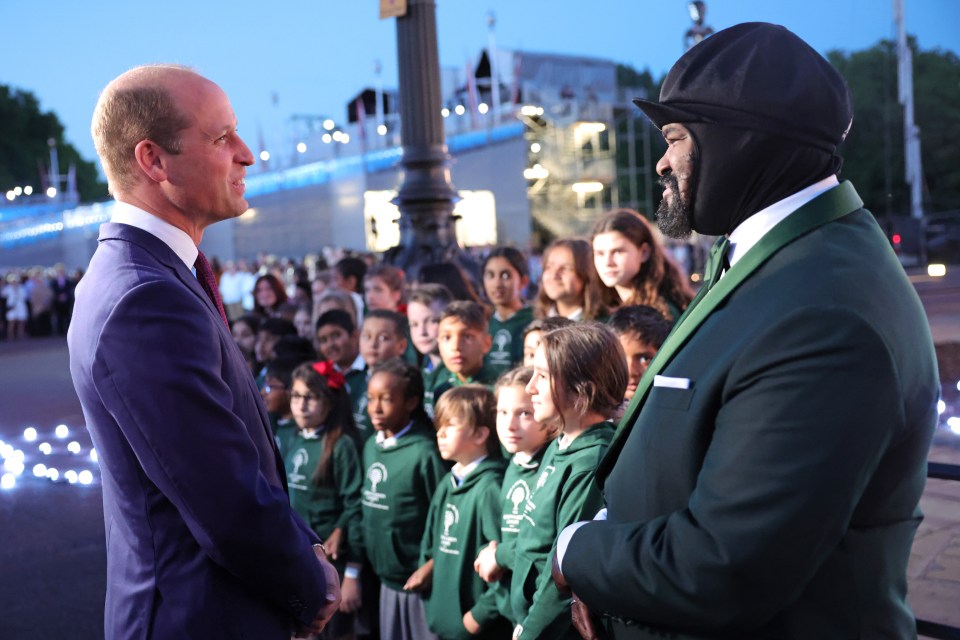 The Duke of Cambridge met Grammy-winner Gregory Porter after the ceremony