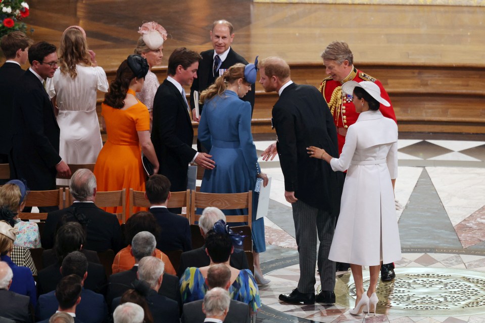 Meghan and Harry were sat the opposite side of the cathedral to Prince William and Kate Middleton