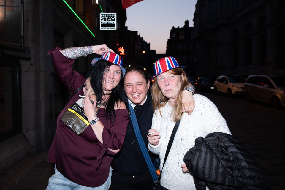 Patriotic punters donned Union Jack party hats for their night out on Friday