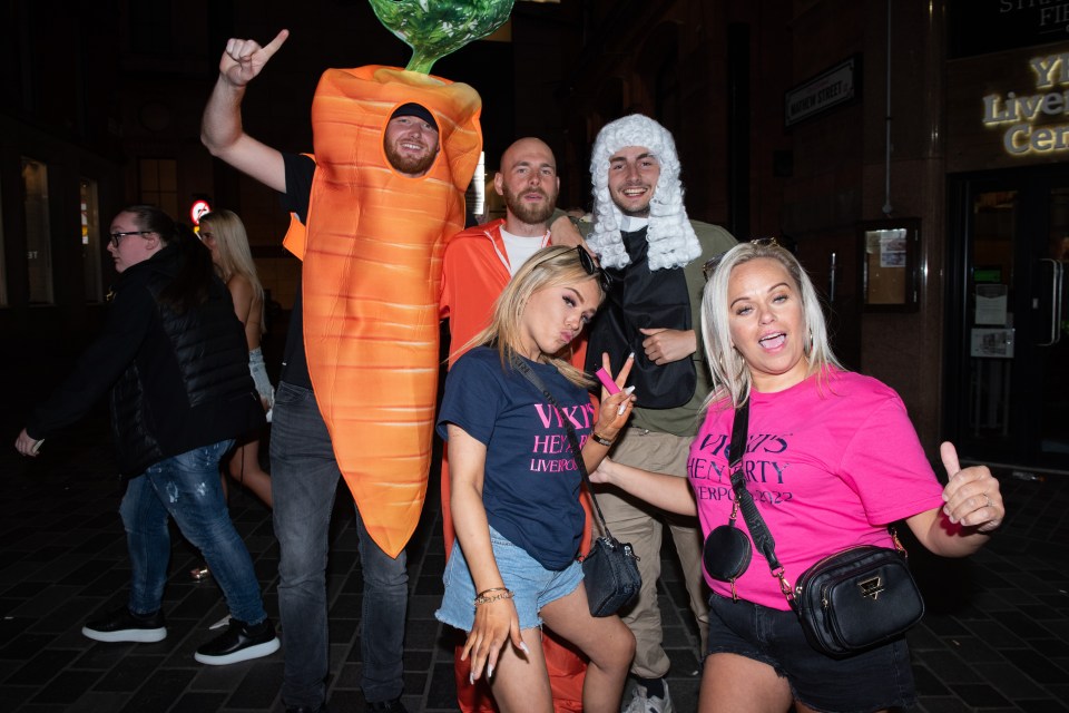 This group of pals donned fancy dress for Her Majesty's momentous occasion