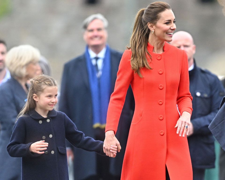 The seven-year-old looked confidant and happy as she took her mum's hand