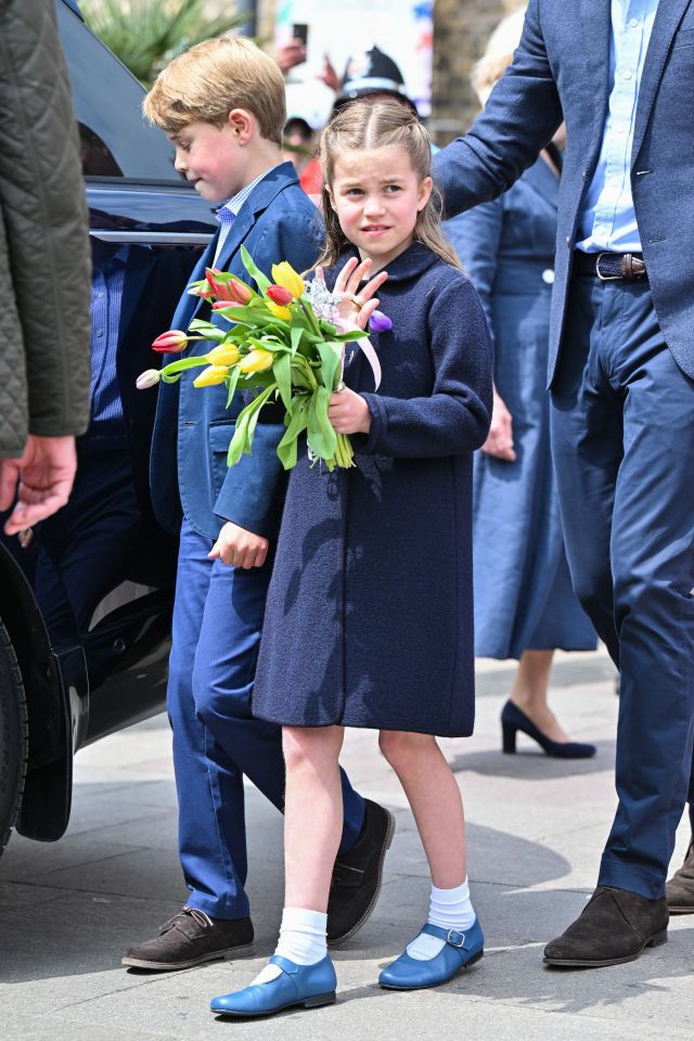 Princess Charlotte joined big brother George as well as parents Kate Middleton and Prince William at Cardiff Castle today