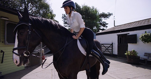 Gemma Owen rode a horse as she was filmed in her daily life before entering the villa