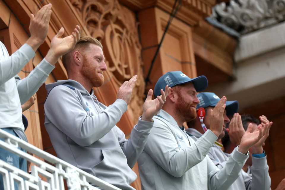 Ben Stokes watched on from the players’ balcony as England sealed a win in his first Test as captain