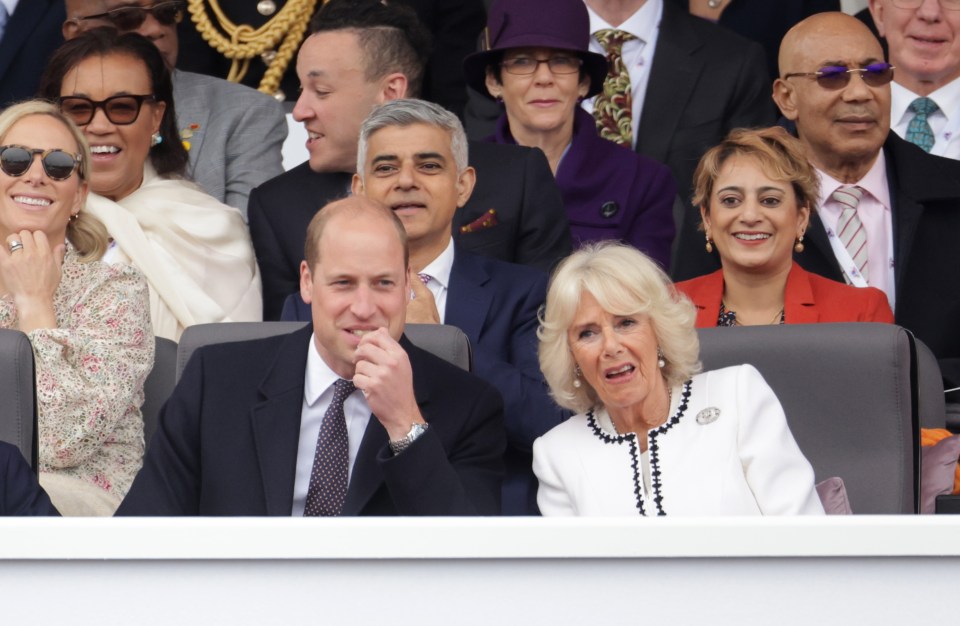 Zara Tindall, Sadiq Khan, Saadiya Khan, Prince William, and Camilla, Duchess of Cornwall