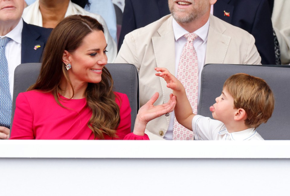 Kate Middleton and son Prince Louis during the pageant