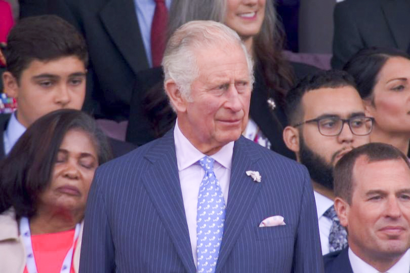 A woman appeared to fall asleep behind Prince Charles during the Platinum Jubilee Pageant