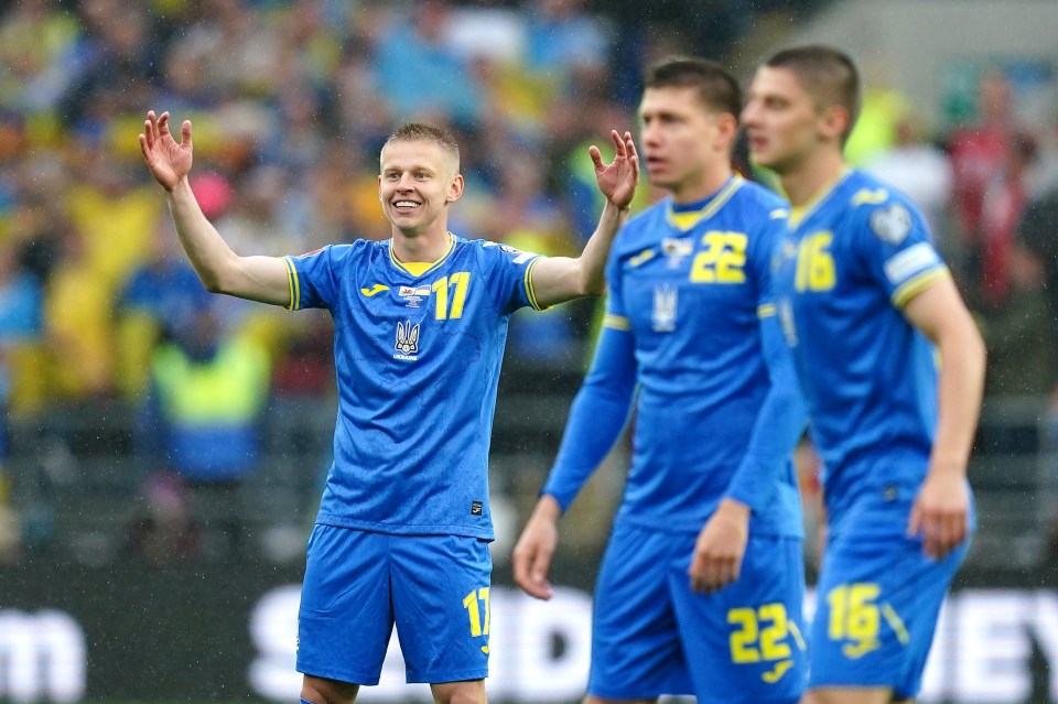 Oleksandr Zinchenko was left stunned after his first half quick free-kick goal was ruled out