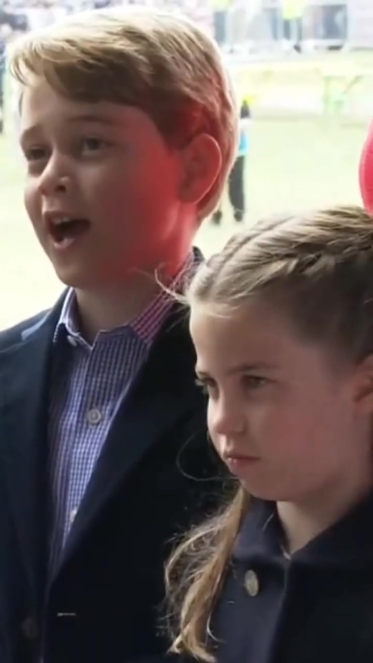 Prince George cracked a joke about TV presenter Owain Wynn Evans during the Cambridges’ visit to Cardiff on Saturday