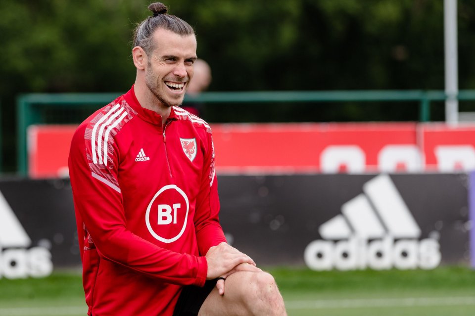 Gareth Bale was all smiles at Wales training after securing his country's place at the World Cup