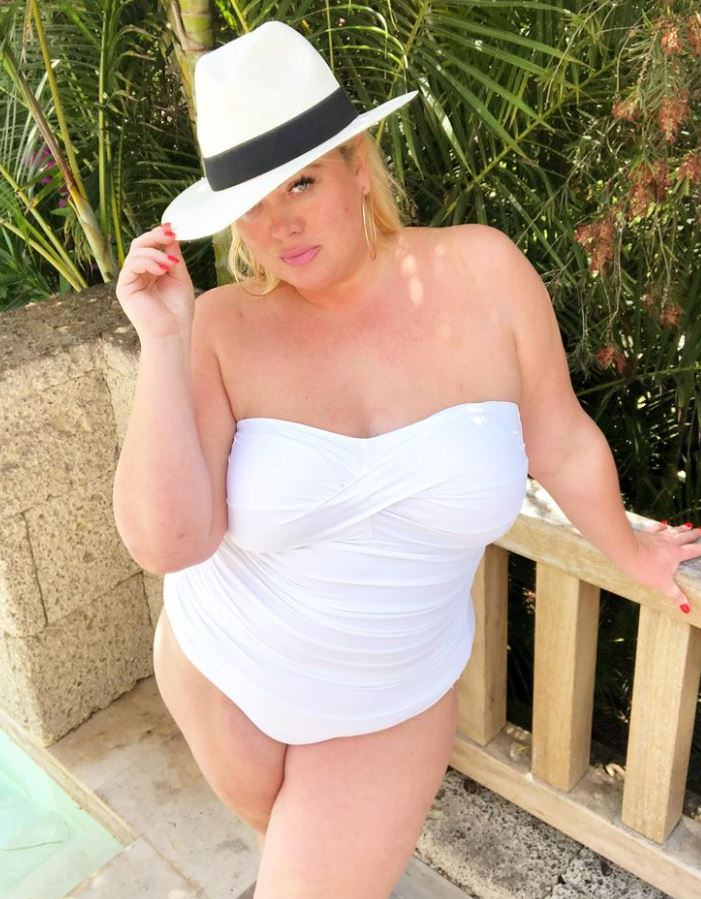 Gemma Collins looked amazing in a white swimsuit