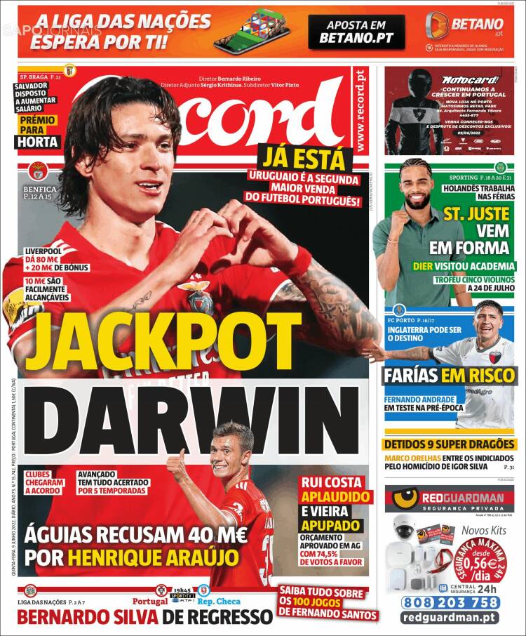 Reports in Portugal suggest that Darwin Nunez's move to Liverpool is close