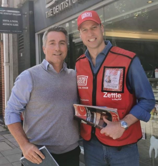 Prince William sold Big Issues in central London this week - pausing only to snap a photo with a royal fan