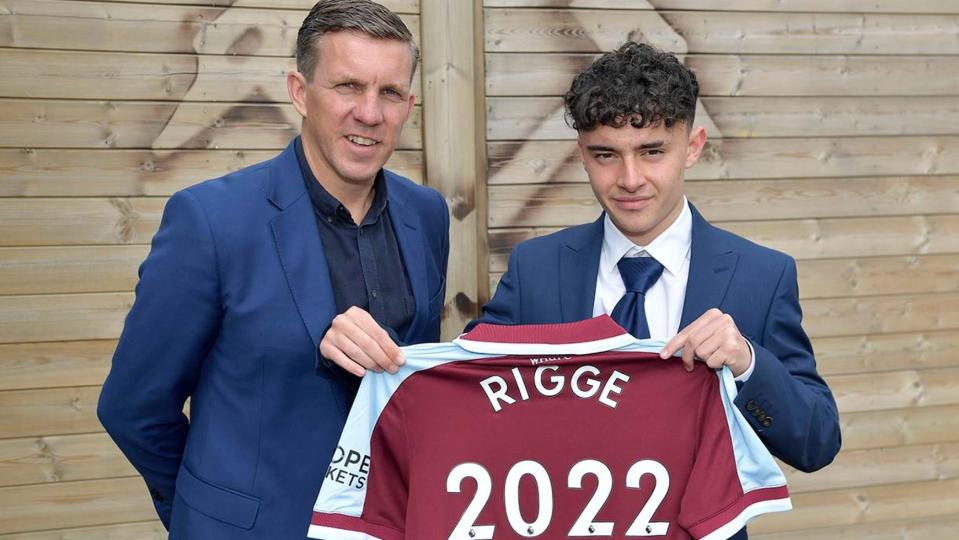 Rigge (R) joined West Ham after a trial from Man City