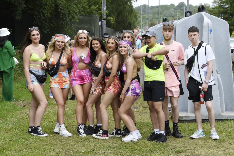 Festival goers attending the 2022 Parklife festival held at Heston Park in Manchester