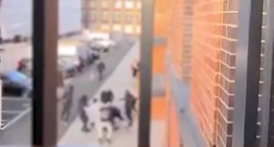 A video was taken of the fight from a nearby balcony