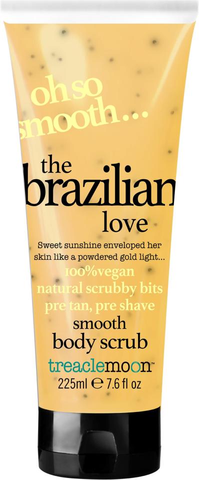 Treaclemoon Brazilian Love Body Scrub removes any hint of dryness. Tube is easy to use in the shower