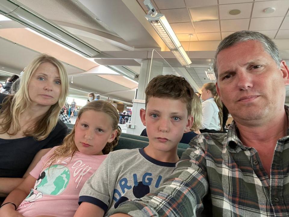 The devastated Miller family were left stranded at the airport after being denied boarding