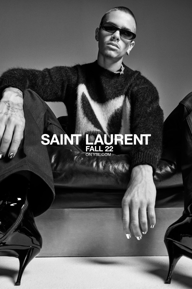 For a new Yves Saint Laurent campaign Romeo Beckham wears a pair of high-heeled boots identical to ones David Bowie used to wear