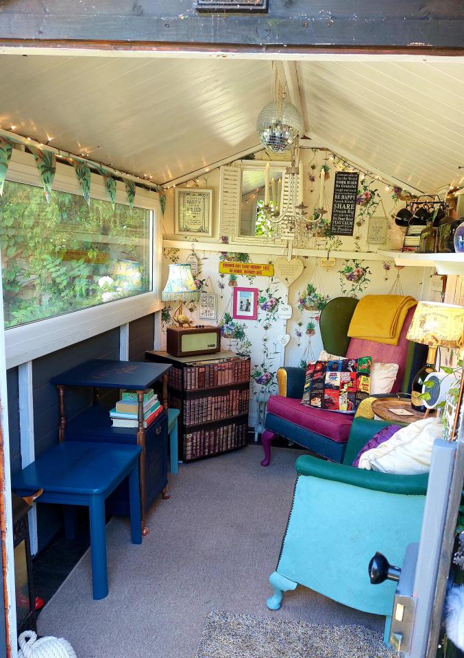 She installed a new window and even linked the shed up to the electricity, to allow for a fridge to keep drinks cold