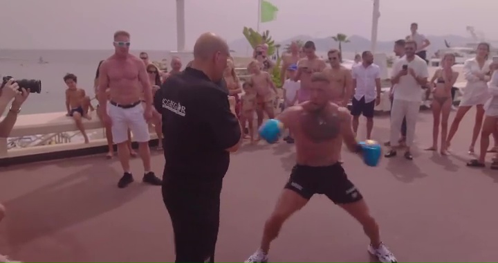 Conor McGregor had fans fearing for his speed and gas tank after sharing a training video