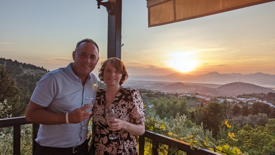 Steve Hession with wife Kerrie on the Greek island of Kos