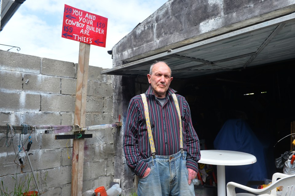 Mr Taylor put up several protest signs against his neighbours