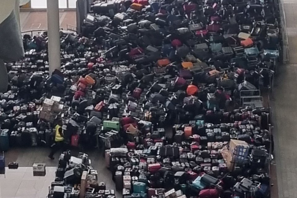 It comes as a 'carpet of luggage' built up at Heathrow after a technical glitch on Friday