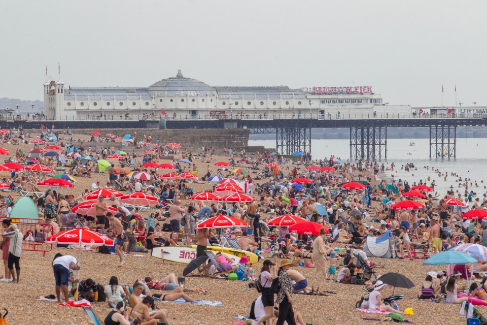 Brighton beach was packed out on Saturday