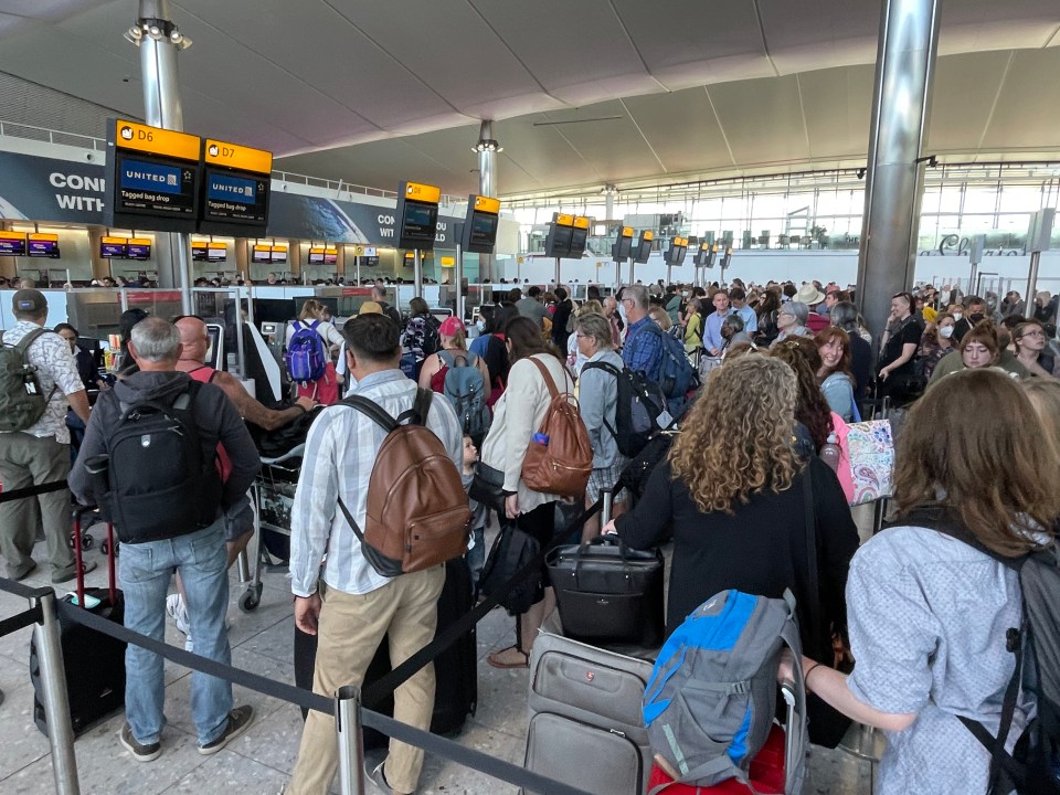 Long queues are continuing at the airport this morning too