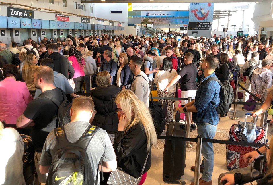 Brits desperate for a break - like these passengers at Manchester Airport today - will face more travel woes as fares surge over the course of the next 10 years