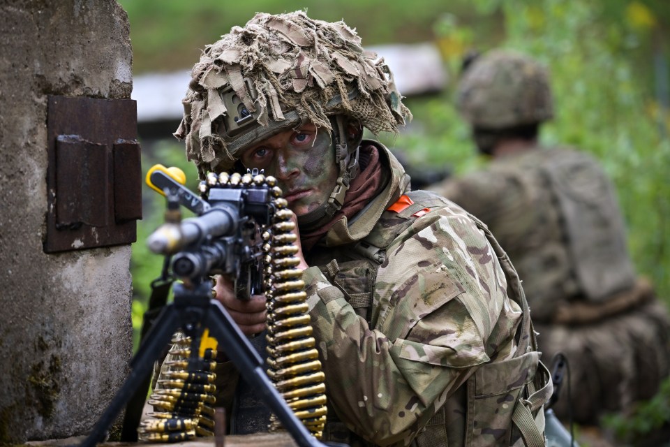 British troops on a recent exercise in Estonia