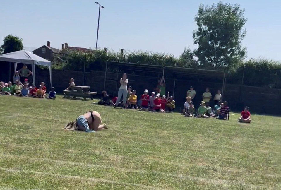 She fell into fame by tripping up in the parents’ race at sports day and mooning the world