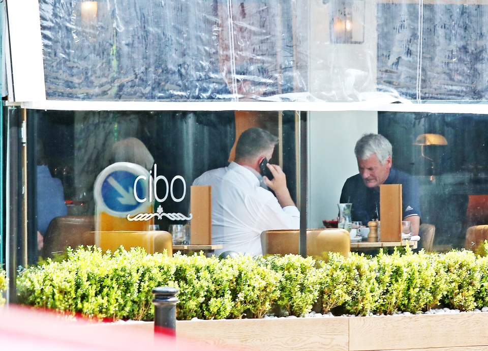 The pair were pictured at the Cibo restaurant in Hale Village, Cheshire