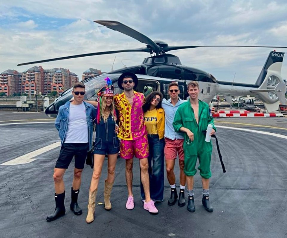 Laura wore the hair braids as she headed to the festival with pals