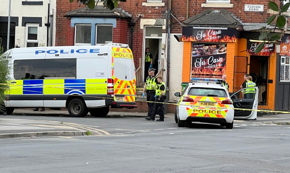 West Yorkshire Police cordoned off the scene in Beeston, Leeds