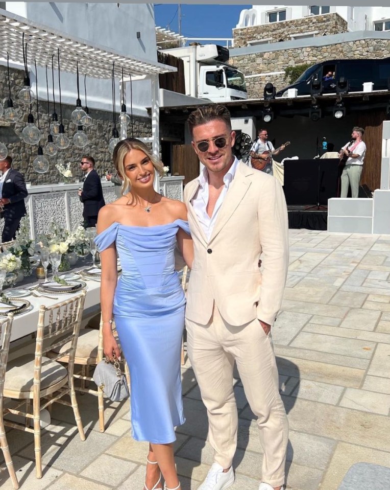 Jack Grealish and partner Sasha Attwood at Conor Hourihane's wedding