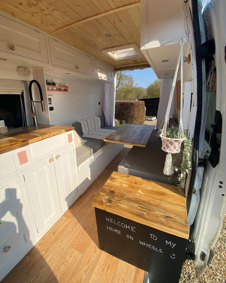 Amy’s home on wheels is fully electric and can be powered by solar panels