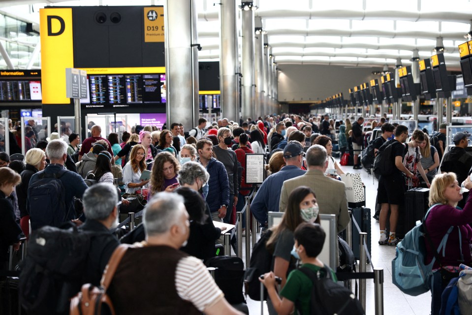 Heathrow Airport has see huge queues in recent days, pictured here on June 27