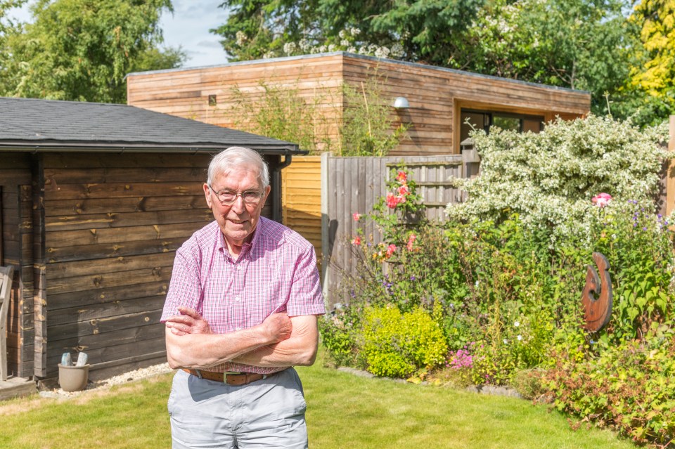 Ian Adams is furious with his neighbour for building a wooden cabin which he claims blocks his light