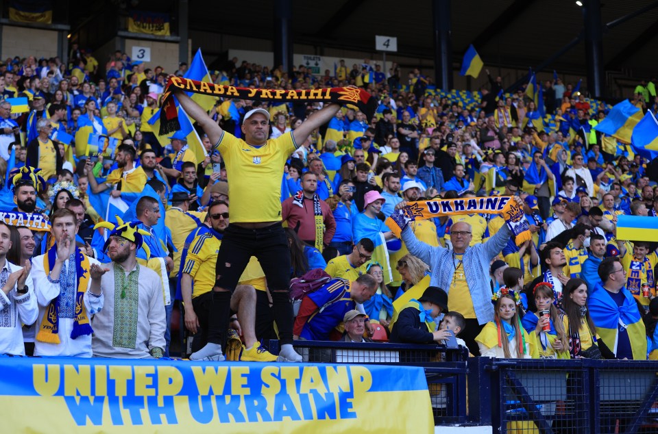 Ukrainian fans made it to Hampden Park