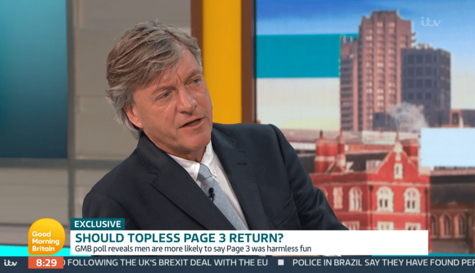 Richard Madeley raised eyebrows on Good Morning Britain today