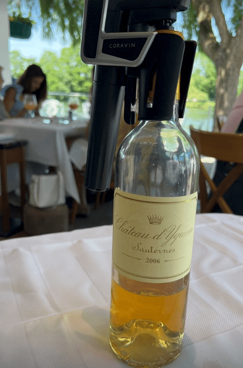 The couple shared a bottle of Chateau d’Yquem Sauternes which can go for up to £2,000