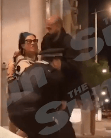 Shocking footage shows the moment Jessie Wallace battled with cops as they arrested her