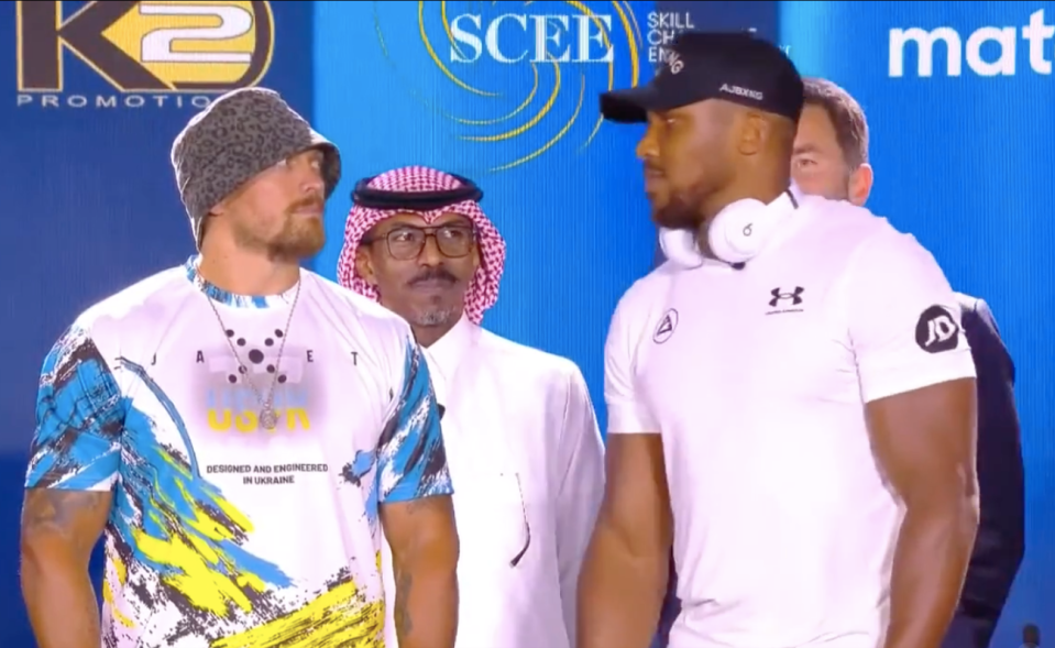 Oleksandr Usyk and Anthony Joshua's intense face-off