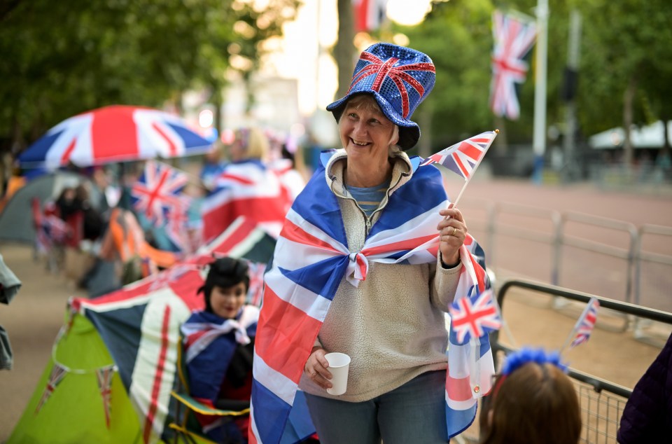 Royal supporters spent the night on the Mall to secure the perfect spot