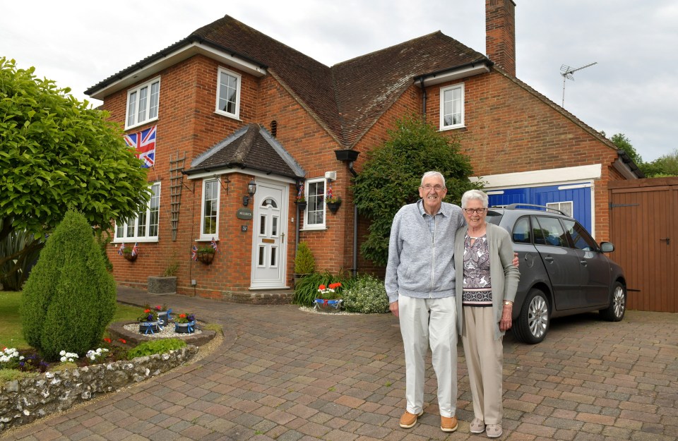 Philip and his wife Leslie outside the home where he has lived for 82 years