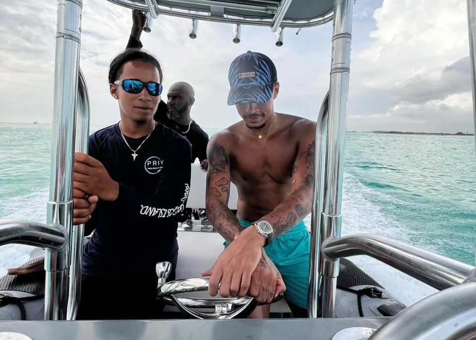 Everton ace Dele got a go behind the wheel of a boat